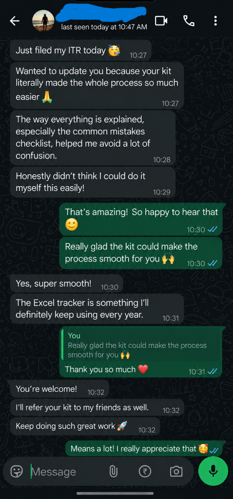 WhatsApp review from Verified customer