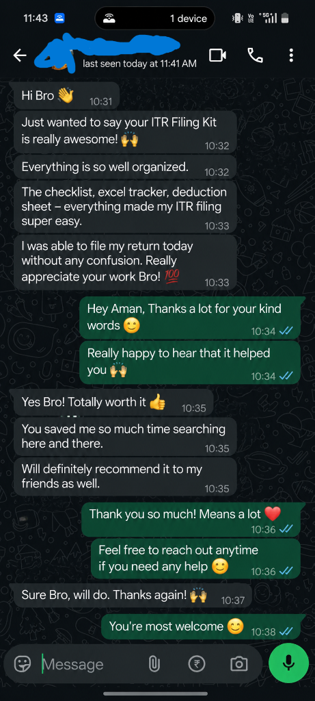 WhatsApp review from Aman