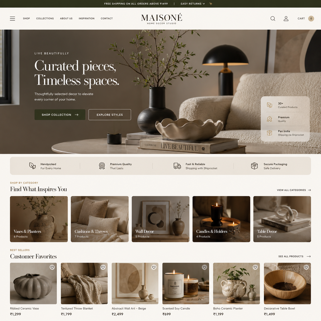 Maisoné online storefront