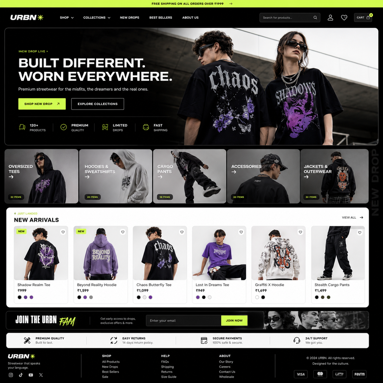 URBN online storefront